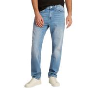 Straight-Jeans TOMMY JEANS "Ryan Regular Slim Straight", Herren, Gr. 38, Länge 34, blau (denim medium), Denim/Jeans, Obermaterial: 95% Baumwolle, 4% Elastomultiester, 1% Elasthan, casual, straight fit