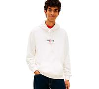 Kapuzensweatshirt TOMMY JEANS "TJM REGULAR SIGN BACKPRINT", Herren, Gr. XL, ecru, Sweatware, Obermaterial: 100% Baumwolle, unifarben, regular fit normal, Rundhals, eingesetzt Rippbündchen, Sweatshirts
