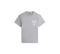 Tommy Jeans - Signature Jersey-T-Shirt mit Rückenlogo grau - Gr. - M