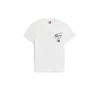 Tommy Jeans - Signature Jersey-T-Shirt mit Rückenlogo weiß - Gr. - S