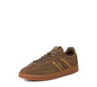 Sneaker TOMMY JEANS "THE GREENWICH EDGE SUEDE", Herren, Gr. 41, grün (oliv), Veloursleder, Schuhe, Freizeitschuh, Halbschuh, Schnürer mit farblicher Pasepelierung (55187136-41) oliv