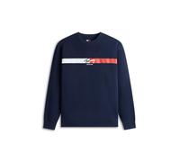 Sweatshirt TOMMY JEANS "TJM REGULAR SIGN STRIPE", Herren, Gr. XL, schwarz night navy, Sweatware, Obermaterial: 100% Baumwolle, unifarben, regular fit normal, Rundhals, eingesetzt Rippbündchen, Sweatsh