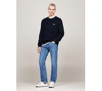 Sweatshirt TOMMY JEANS "TJM SLIM CABLE KNIT CNECK" Gr. L, blau (dark night navy) Herren Sweatshirts (45514049-L) dark night navy