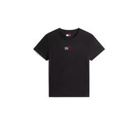 Kurzarmshirt TOMMY JEANS "TJW REG PARTY FLAG TEE EXT", Damen, Gr. M (38), schwarz, Single Jersey, Obermaterial: 100% Baumwolle, bedruckt, regular fit, Rundhals, Shirts (81580835-M) schwarz