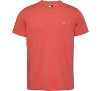 Slim Fit T-Shirt mit Label-Stitching S men Rot Melange