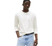 Langarmshirt TOMMY JEANS "TJM SLIM CHEST LINEAR LS TEE EXT", Herren, Gr. S, beige (ecru), Single Jersey, Obermaterial: 100% Baumwolle, unifarben, regular fit normal, Rundhals, eingesetzt Rippbündchen,