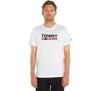 Tommy Jeans Tjm Reg Corp Logo Tee Kurzarm T-Shirts, Herren, Weiß (White), Xs