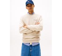 Sweatshirt TOMMY JEANS "TJM REG LINEAR CREW EXT", Herren, Gr. XXL, gulf sand, Sweatware, Obermaterial: 80% Baumwolle, 20% Polyester, normal hüftlang, Rundhals, Rippbündchen, Sweatshirts Sweatshirt, mi