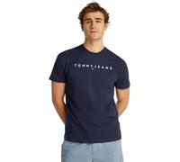 Tommy Jeans TJM Reg Linear Logo Tee EXT Kurzarm-T-Shirt, Herren, Blau (Dark Night Navy), Xs