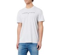 Tommy Jeans TJM Reg Linear Logo Tee EXT Kurzarm-T-Shirt, Herren, Grau (Silver Grey), L