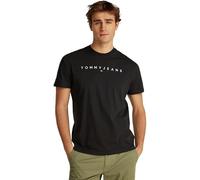 Tommy Jeans TJM Reg Linear Logo Tee EXT Kurzarm-T-Shirt, Herren, Schwarz (Black), M