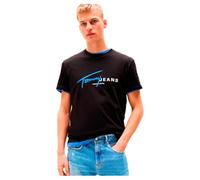 Kurzarmshirt TOMMY JEANS "TJM REG SIGNTR DNA TEE EXT", Herren, Gr. M, schwarz, Single Jersey, Obermaterial: 100% Baumwolle, casual, regular fit normal, Rundhals, Kurzarm Ärmel ohne Ärmelschlitz,einges