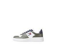 Tommy Jeans TJM Retro Basket ESS Cupsole Sneaker, Herren, Grün (Deep Woods), 46 EU