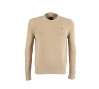Rundhalspullover TOMMY JEANS, Herren, Gr. XL, gulf sand, Sweatware, Obermaterial: 100% Baumwolle, slim fit normal, Rundhals, eingesetzt Rippstrickbündchen, Pullover Rundhalspullover, Slim fit mit Rund