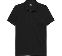 Poloshirt TOMMY JEANS "TJM SLIM PLACKET POLO EXT", Herren, Gr. L, schwarz, Piquu00e9, Obermaterial: 100% Baumwolle, casual, slim fit, Kurzarm, Shirts (47706258-L) schwarz