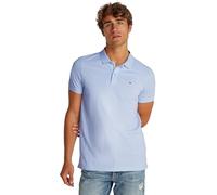 Tommy Jeans TJM Slim Placket Polo EXT S/S Polo Men's, Blue (Sweet Blue), XXL