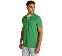 Tommy Jeans TJM Slim Placket Polo EXT S/S Polo Men's, Green (Coastal Green), L