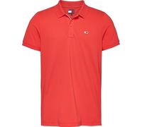 Tommy Jeans TJM Slim Placket Polo EXT S/S Polo Men's, Orange (Bright Vermillion), XL