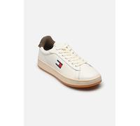 Plateausneaker TOMMY JEANS "ARCHIVE' 98", Damen, Gr. 39, ivory, braun, Nappaleder, Textil, sportlich, Schuhe, Freizeitschuh, Halbschuh, Schnürschuh, mit Logoaufnäher an der Zunge (79616140-39) ivory,