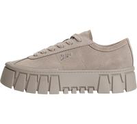 Plateausneaker TOMMY JEANS "TJW PLATFORM SNEAKER SUEDE", Damen, Gr. 39, hellgrau, Veloursleder, Schuhe Plateausneaker, Freizeitschuh, Halbschuh, Schnürschuh mit markanter Plateausohle (10234903-39) he