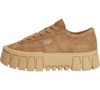 Plateausneaker TOMMY JEANS "TJW PLATFORM SNEAKER SUEDE", Damen, Gr. 41, hellbraun, Veloursleder, Schuhe Plateausneaker, Freizeitschuh, Halbschuh, Schnürschuh mit markanter Plateausohle (88190562-41) h