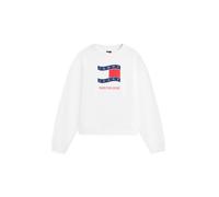 Tommy Jeans - Tommy Hilfiger Sweatshirt mit Logo-Print im Boxy-Fit weiß - Gr. - S