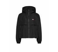 Windbreaker TOMMY JEANS "TJW ESSENTIAL WINDBREAKER EXT", Damen, Gr. XS (34), schwarz, Web, Obermaterial: 100% Polyester, unifarben, casual, normal kurz, Langarm Raglanärmel elastischer Bund, Jacken, m
