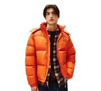 Steppjacke TOMMY JEANS "ALASKA DOWN PUFFER", Herren, Gr. L, voyager orange, Web, Obermaterial: 100% Polyester, unifarben, regular fit normal, Rundhals, eingesetzt gerader Abschluss, Jacken, Übergangsj