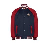 Tommy Jeans - Wollmix-Bomberjacke mit Stickerei blau/rot - Gr. - S
