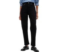 Mom-Jeans TOMMY JEANS "90'S MOM HIGH TAPERED DI4187", Damen, Gr. 29, Länge 28, schwarz (denim schwarz), Denim/Jeans, Obermaterial: 99% Baumwolle, 1% Elasthan, clean, bequem lang, Jeans, Baumwollmischu