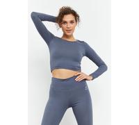 Tommy Life Slim-Fit Langarm-Crop-Top - Dunkelgrau S