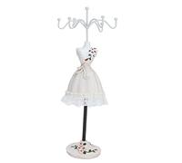 Tomotato Schmuckständer, 25×9.5cm Schmuckständer Puppe Modell mit Kleid, Ohrring Halskette Ring Schmuck Organizer mit Drehbarer Halterung, Schmuck Rack Modell Display Stand für Mädchen und Frauen(A)