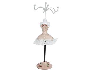 Tomotato Schmuckständer, 25×9.5cm Schmuckständer Puppe Modell mit Kleid, Ohrring Halskette Ring Schmuck Organizer mit Drehbarer Halterung, Schmuck Rack Modell Display Stand für Mädchen und Frauen (C)