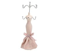 Tomotato Schmuckständer Puppe, 28×7cm Modellkleid Ohrring Halskette Ring Schmuckhalter Hängender Schmuck Organizer Rosa Schaufenster Puppen Ständer Schmuck Turmregal