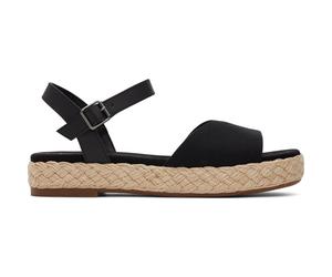 Toms Abby black slubby woven/leather 36.5