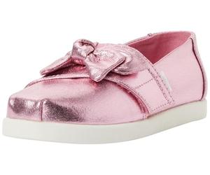 TOMS Alpargata Loafer für Jungen und Mädchen, flach, Rose Pink Metallic Twill/Schleife, Größe 38, Rosa Metallic-Twill-Schleife, 5 UK Child