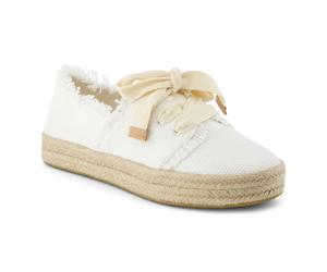 TOMS Carolina Lace Up Baumwolle Damen Weiße Espadrilles Am Strand EU 38 / UK 5