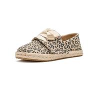 TOMS Carolina Lace Up Flacher Slipper, Oatmeal Small Leopard Spots, 31 EU