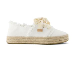 Toms Carolina Lace UP white beachside woven/fray 35.5