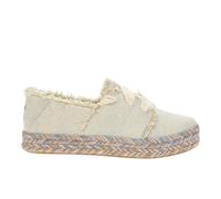 TOMS Carolina Damen-Espadrille mit Schnürung, Weißer Onyx, strukturierter Denim-Ausschnitt, 41 EU