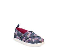 TOMS Classic Alpargata, Flacher Slipper, Navy Embroidered Flora,