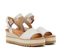 TOMS Damen Sandalen Diana Sandalette Textil Fußbett bequem uni Natürlich 38.5 EU