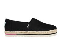 TOMS Alpargata Damen Plateau-Seil zum Reinschlüpfen, flach, lässig, Schwarz, Schwarz, 37.5 EU