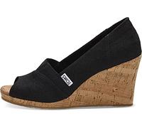 TOMS Damen Classic Wedge Sandalen mit Keilabsatz, Black, 38 EU