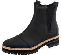 TOMS Damen Dakota Chelsea-Stiefel, Water Resistant Black Leather/Faux Fur, 42 EU