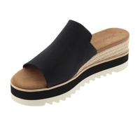 TOMS Damen Diana Mule Keilsandale, Schwarzes schweres Segeltuch, 37.5 EU