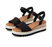 TOMS Damen Diana Sandale, Schwarz; Leinen, 11 Wide