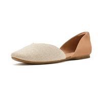 TOMS Damen Gemma D'orsay Ballerinas, Honigfarbenes, funkelndes gewebtes Leder, 43.5 EU
