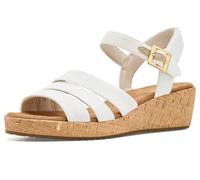 TOMS Damen Julia Wedge Sandal, White Slubby Woven, 38.5 EU