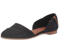 TOMS Damen Jutti Dorsay Ballerinas, Schwarzes Leder und Global Woven, 36.5 EU